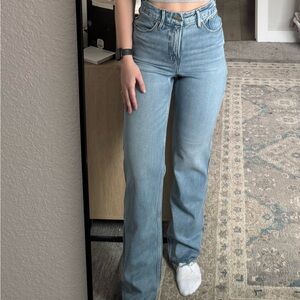 Good American Light Blue Straight Leg Jeans
